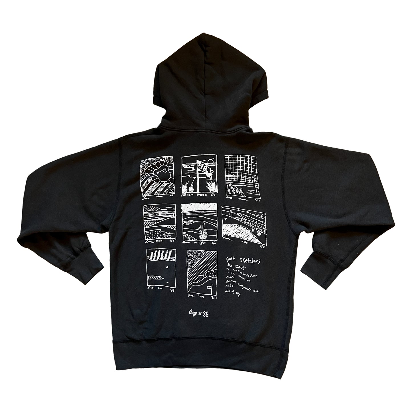 Golf Sketches Premium Hoodie - Black