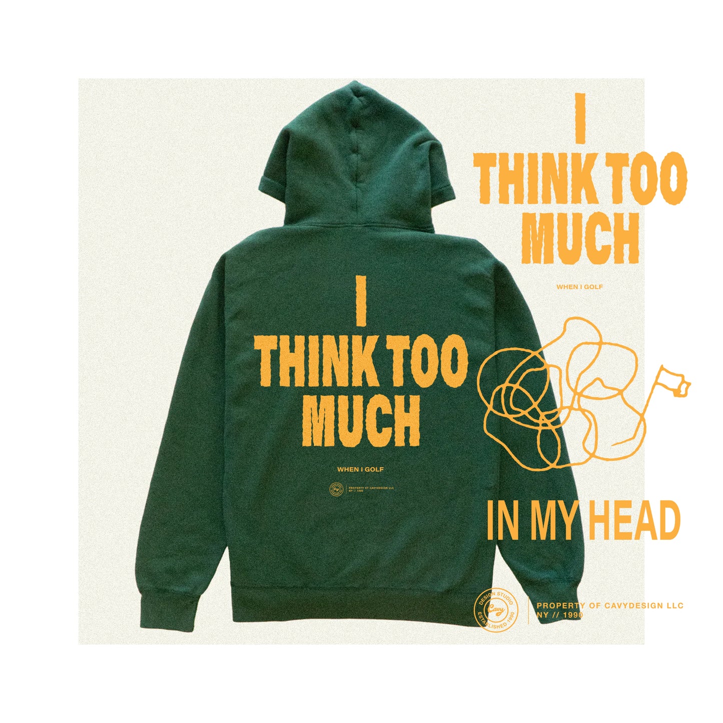 I Think Too Much Premium Hoodie - Leaf Green
